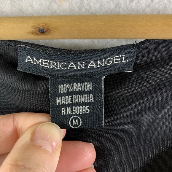 VTG American‎ Angel Womens Floral Maxi Dress Sz M Fairy Grunge Y2K Dark Romantic - Picture 10 of 13